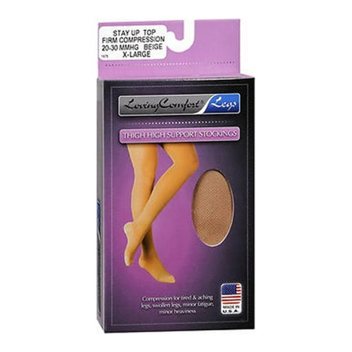 Loving Comfort Loving Comfort Thigh High Support Stockings 20-30 Mmhg Beige Medium Hosiery Dark Slate Gray