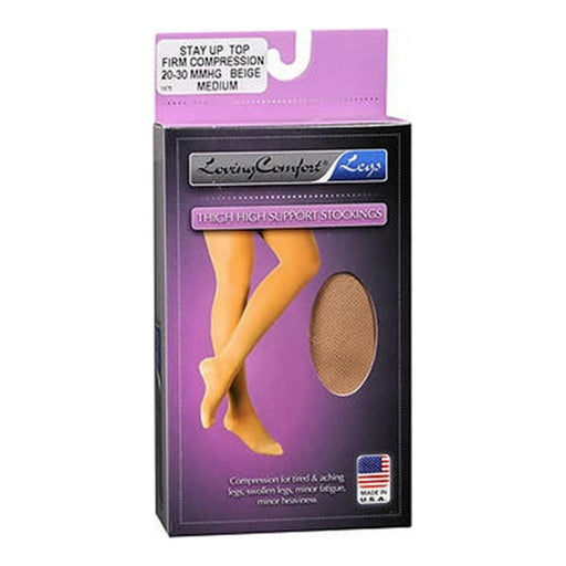 Loving Comfort Loving Comfort Thigh High Support Stockings Firm Medium Beige - 1 Pair Tortillas & Wraps Dark Slate Gray