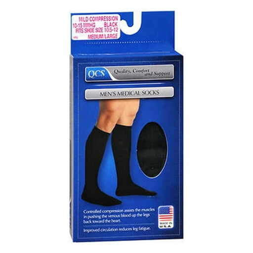 Scott Specialties Scott Specialties QCS Men's Medical Socks Mild Black Medium/Large - 1 Pair Socks Midnight Blue