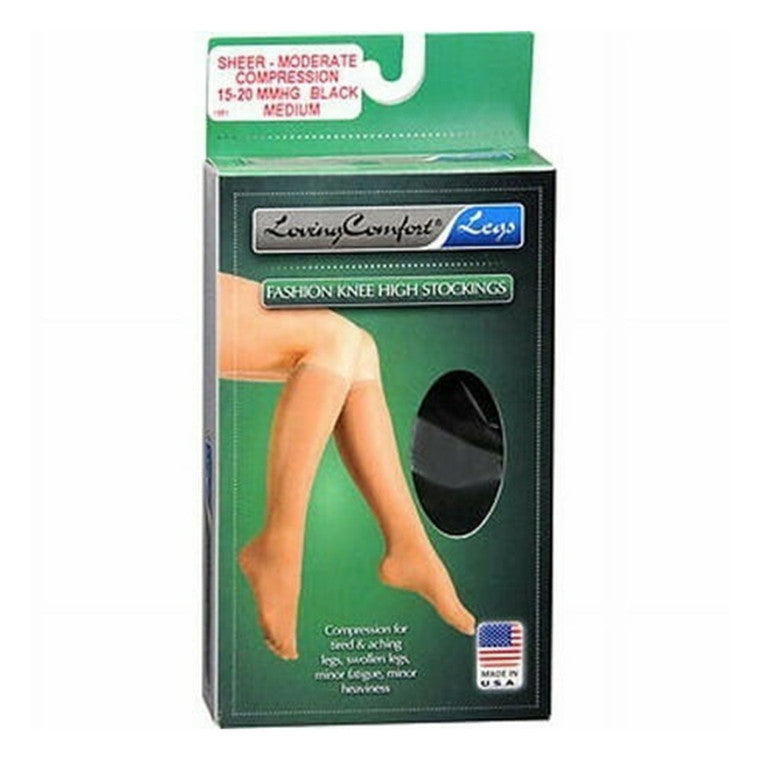 Scott Specialties Loving Comfort Fashion Knee High Stockings – Sheer Moderate Compression (Black, Medium) Personal Care Dark Slate Gray