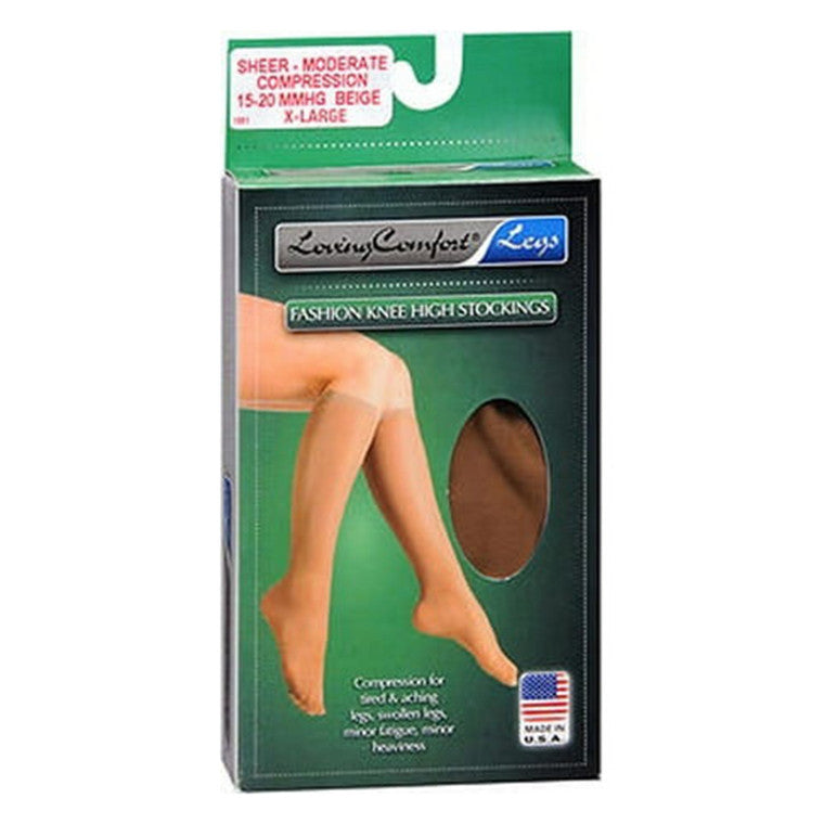 Scott Specialties Loving Comfort Women's Sheer Knee-High Compression Stockings – 15-20 mmHg – Closed Toe – Beige – X-Large Hosiery Dark Slate Gray