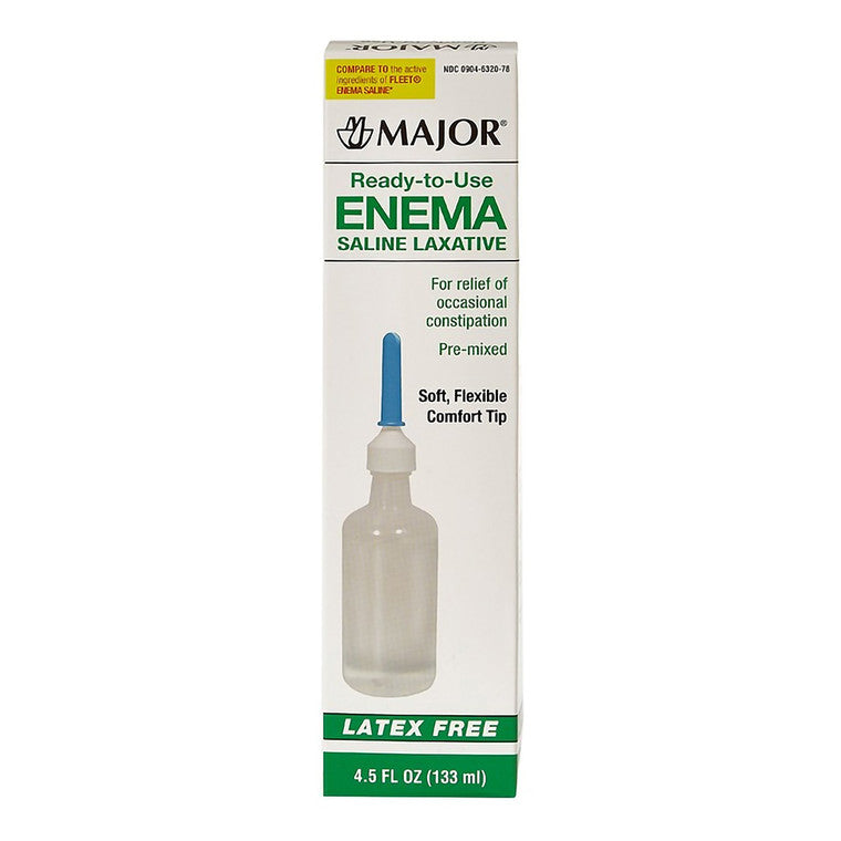 Major Major Enema Saline Laxative Ready-To-Use - 4.5 Oz Medicine & Drugs Antique White