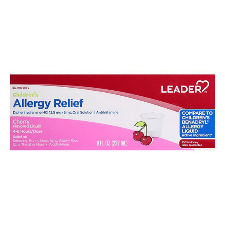 Leader Health Care Leader Health Care Allergy Relief, Childrens Cherry Flavored Liquid, 8 Oz Medicine Cabinets Violet