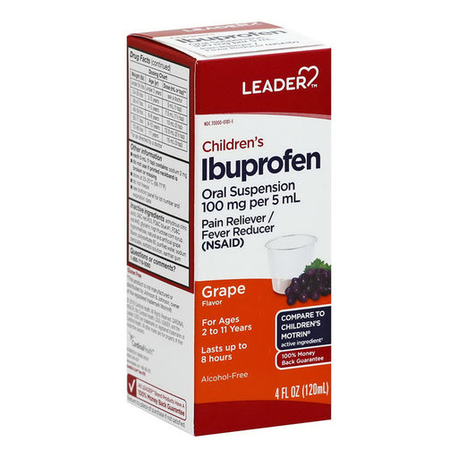Leader Leader Tm  Children's, Pain &  Fever Liquid Grape 4 Oz(Compare To Childrens Motrin) Grapes Gray