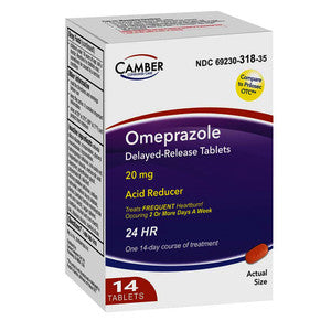 Camber Pharmaceuticals Omeprazole Tb 20 Mg  14 Dr  Ac/ Rdcr Acid Neutralizers Lavender