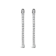 Bids.com 14K White Gold 1 1/2 Cttw Lab Grown Diamond Inside Out Hoop Earrings (G-H Color, VS2-SI1 Clarity) Earrings White Smoke White.Gold / 1.5