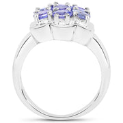 Bids.com 1.19 Carat Genuine Tanzanite .925 Sterling Silver Ring Rings White Smoke size 6.00,size 8.00,size 7.75,size 7.00,size 9.00,size 5.00,size 10.00