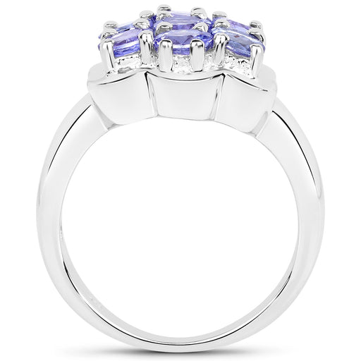 Bids.com 1.19 Carat Genuine Tanzanite .925 Sterling Silver Ring Rings White Smoke size 6.00,size 8.00,size 7.75,size 7.00,size 9.00,size 5.00,size 10.00