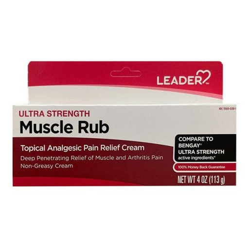 Leader Leader Muscle Rub Ultra Strength  Cream 4 Oz Medicine & Drugs Firebrick