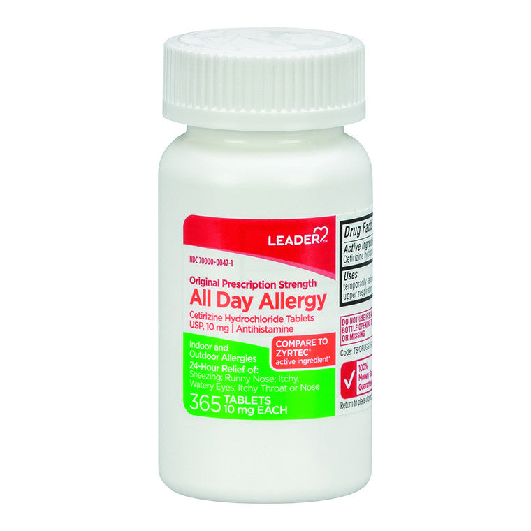 Leader Health Care Leader Health Care All Day Allergy, 10 Mg Original Prescription Strength, Tablets Medicine & Drugs Light Gray