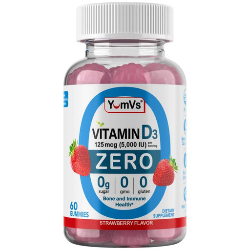 Yum-v's Yum-v's Vitamin D3 Gummies With Zero Sugar For Adults & Kids (125 Mcg – 60 Count) – Sugar Free Vitamin D Gummies – Vegetarian Gummy Vitamins For Bone Support & Immune Health – Vit D3 Vitamin Chewable Strawberry 60 Count Health & Beauty White Smoke