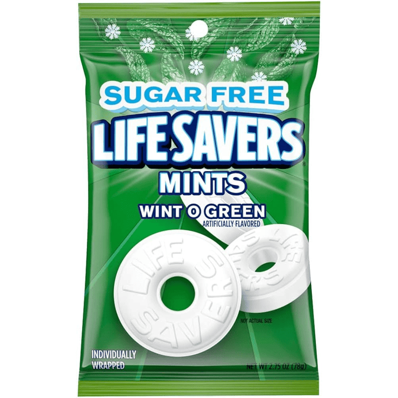 Life Savers Life Savers Wint O Green Sugar Free Breath Mints Hard Candy, 2.75 Oz Bag Candy & Chocolate White Smoke