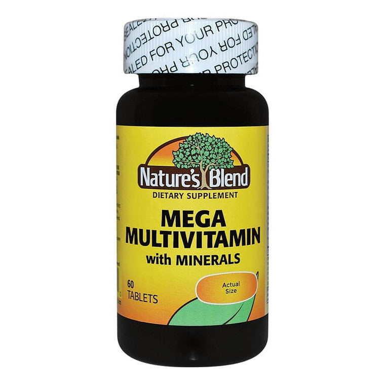 Nature's Blend Nature's Blend® Mega Multivitamin – With Minerals – 60 Tablets Vitamins & Supplements Black