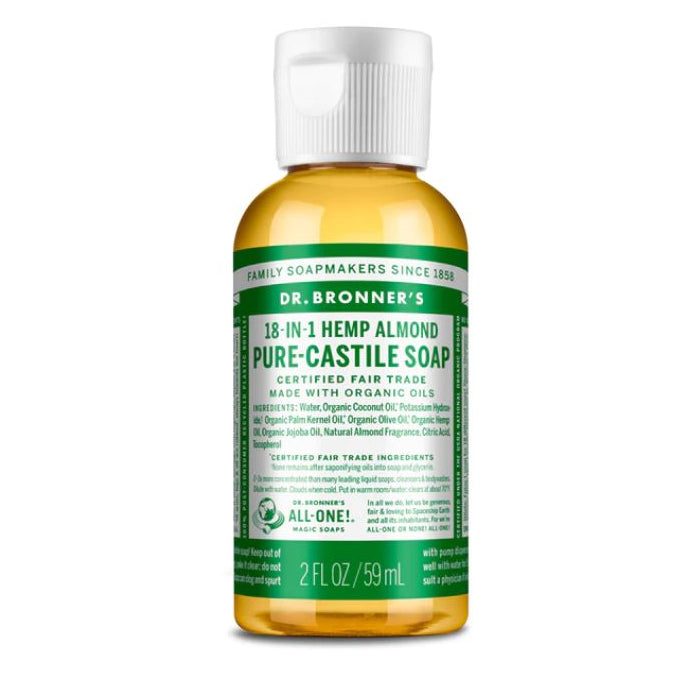 Dr. Bronner's Dr. Bronner's Organic 18-in-1 Hemp Pure Castile Liquid Soap Almond 2 Fl. Oz Bath & Body White Smoke