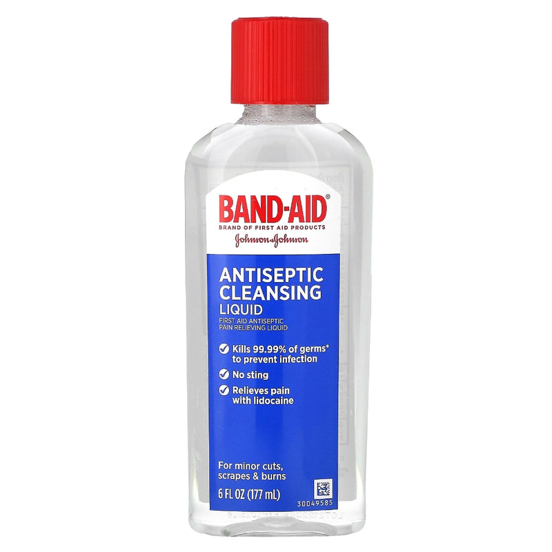 Band-Aid Band-Aid Brand Pain Relieving Antiseptic Cleansing Liquid, 6 Oz First Aid White Smoke