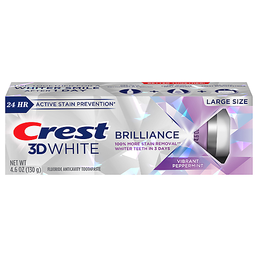 Crest Crest 3D White Brilliance Vibrant Peppermint Teeth Whitening Toothpaste - 4.6 Ounce Toothpaste Light Gray