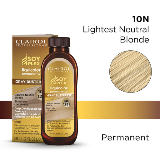 Clairol Professional Clairol Professional Permanent Liquicolor For Blonde Hair Color, 10n Lightest Neutral Blonde, 2 Oz Hair Color White Smoke