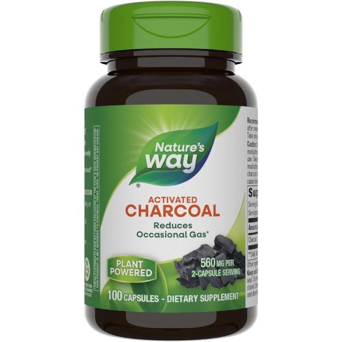 Nature's Way Nature's Way Activated Charcoal 280 mg - 100 Capsules Vitamins & Supplements White Smoke