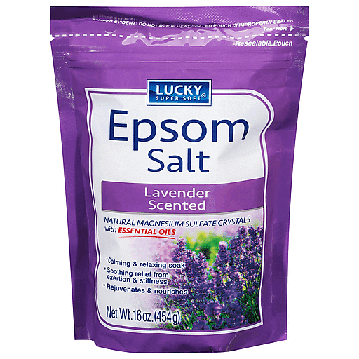 Lucky Super Soft Lucky Super Soft Epsom Salt, Lavender Scented 16 Oz Bath Salts White Smoke