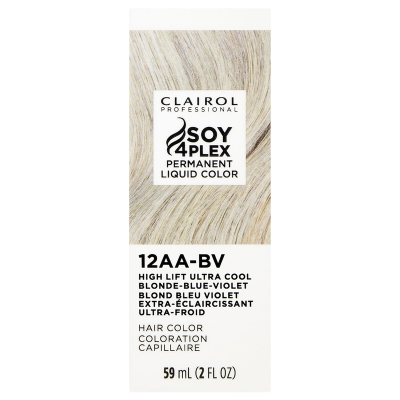 Clairol Professional Clairol Professional Soy4Plex LiquiColor Permanent Hair Color - 12AA-BV (High Lift Ultra Cool Blonde-Blue-Violet) Hair Color White Smoke