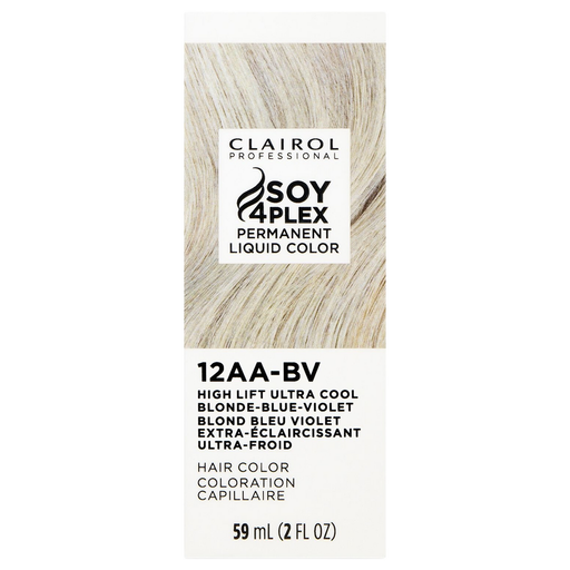 Clairol Professional Clairol Professional Soy4Plex LiquiColor Permanent Hair Color - 12AA-BV (High Lift Ultra Cool Blonde-Blue-Violet) Hair Color White Smoke