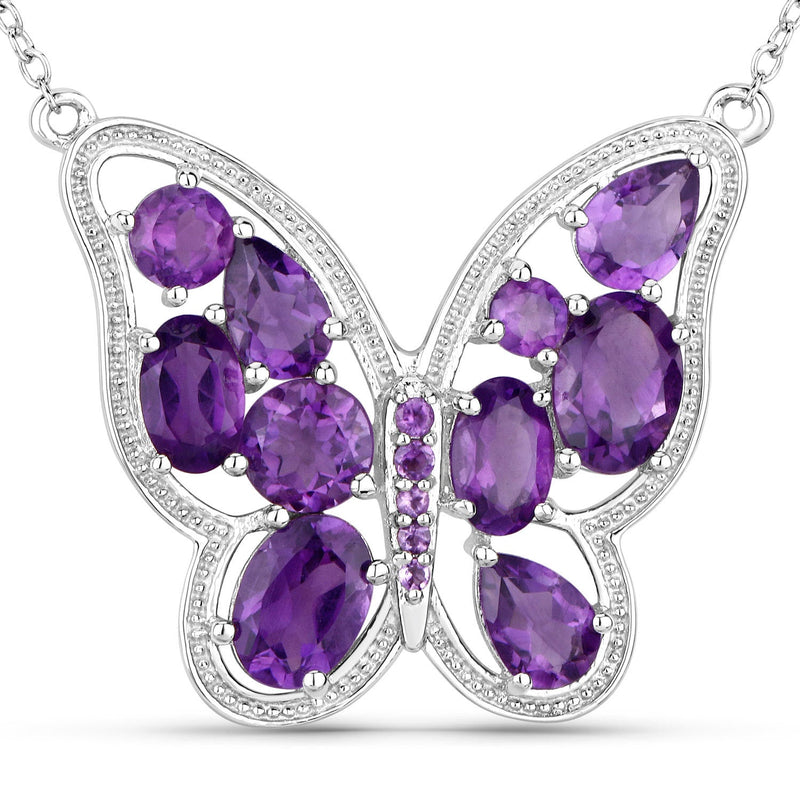 Bids.com 4.32 Carat Genuine Amethyst .925 Sterling Silver Necklace Necklaces White Smoke