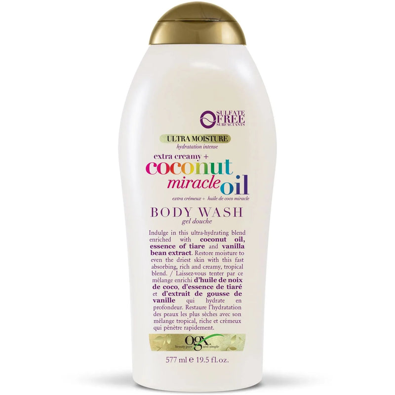 OGX OGX Extra Creamy + Coconut Miracle Oil Ultra Moisture Body Wash - 19.5 Fl Oz Body Wash White Smoke