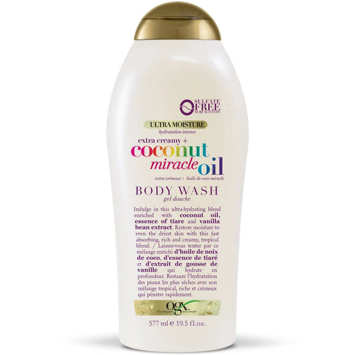 OGX OGX Extra Creamy + Coconut Miracle Oil Ultra Moisture Body Wash - 19.5 Fl Oz Body Wash White Smoke
