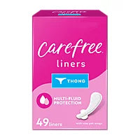 Carefree Carefree Thong Pantiliners with Wings 49 Count Feminine Pads & Protectors Violet Red