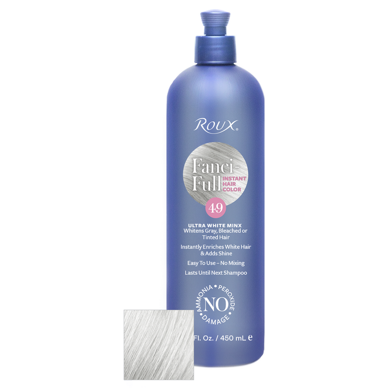 Roux Roux Fanci-Full Temporary Color Rinse 49 Ultra White Minx, 15.2 Oz Hair Color White Smoke