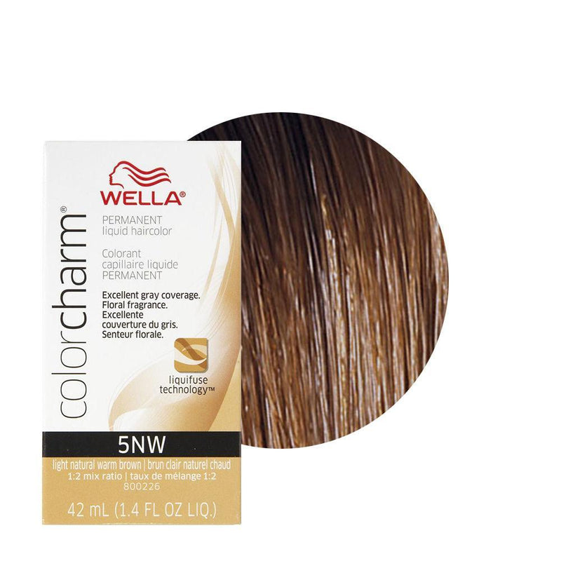 Wella Wella Color Charm Haircolor #5Nw Light Natural Warm Brown Hair Color White Smoke