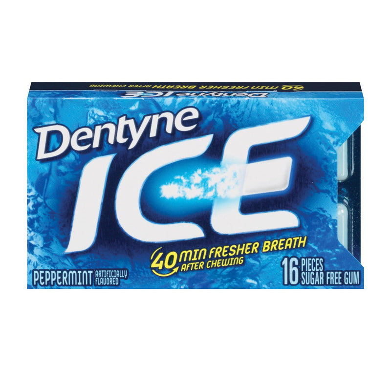 Dentyne Dentyne Ice Sugarless Gum, Peppermint Flavor, 16 Pieces/Pack, 9 Packs/Box Candy & Chocolate Alice Blue