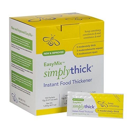 Simply Thick Simply Thick EasyMix Honey Consistency (L3) Food Thickener, 12g Individual Serving Flour White Smoke