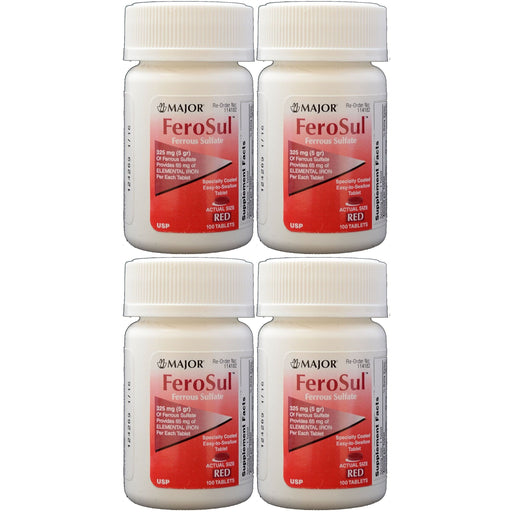 Major Major FeroSul Ferrous Sulfate 325mg, 100 Tablets Health & Beauty Light Gray