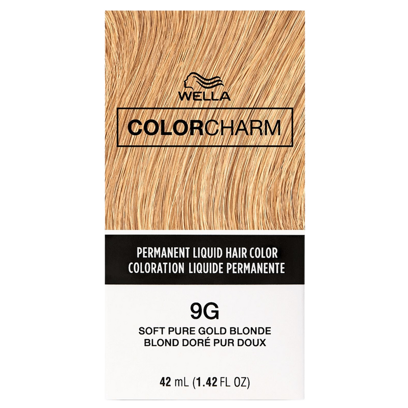 Wella Wella ColorCharm Permanent Liquid Hair Color 9G/Pure Gold Blonde, 42mL Hair Color White Smoke