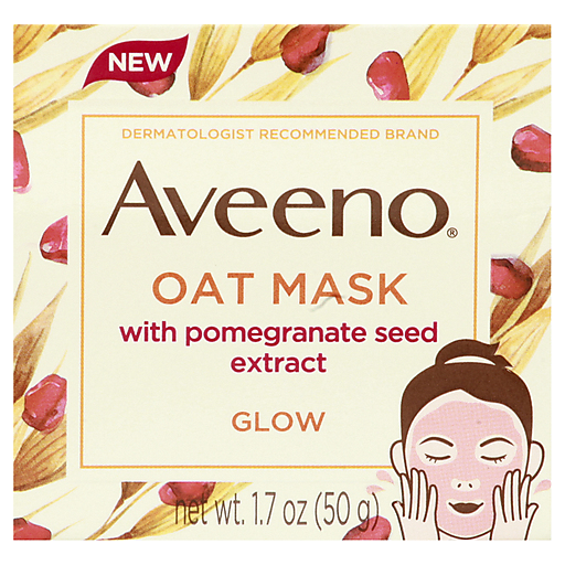 Aveeno Aveeno Oat Mask, Glow, With Pomegranate Seed Extract 1.7 Oz Masks Beige