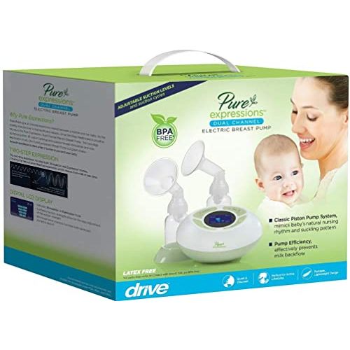 Drive Medical Drive Medical Pure Expressions Economy Dual Channel Electric Breast Pump Breast Pumps White Smoke