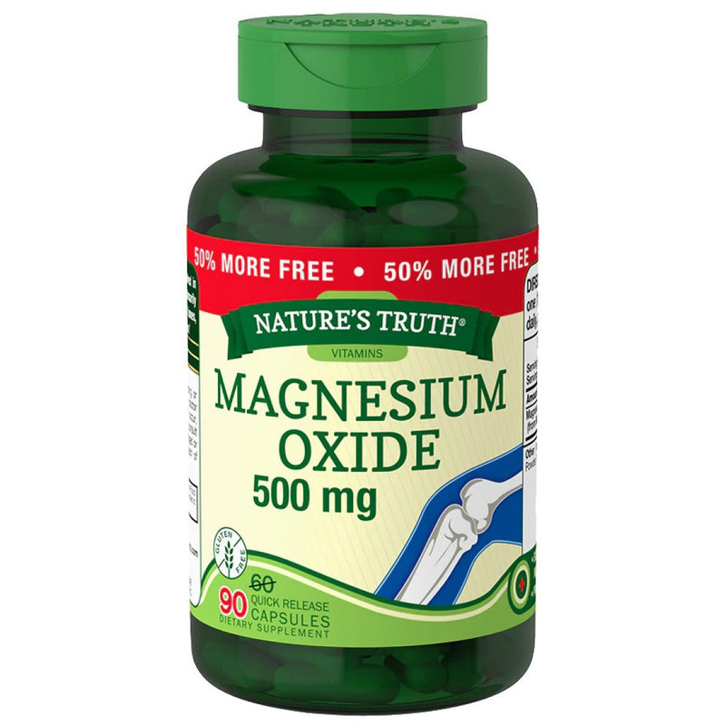 Nature's Truth Nature's Truth Magnesium Oxide, 500 Mg, Capsules Vitamins & Supplements White Smoke