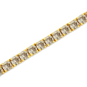 Bids.com 14K Yellow Gold Plated .925 Sterling Silver 8.0 Cttw Diamond Classic Link Tennis Bracelet (K-L Color, I2-I3 Clarity) - 7-1/4" Bracelets White Smoke Yellow.Sterling Silver / 7.25