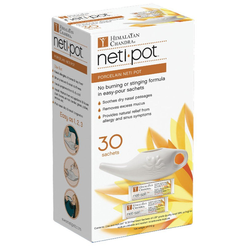 Himalayan Chandra Himalayan Chandra  Porcelain Sachets Neti Pot 30Ct Pots & Planters White Smoke
