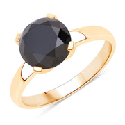 Bids.com 3.00 Carat Genuine Black Diamond 14K Yellow Gold Ring Rings White Smoke size 6.00,size 7.00,size 8.00