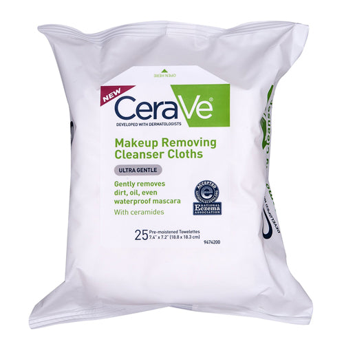 CeraVe CeraVe Cleanser Cloths, Makeup Removing, Ultra Gentle Makeup White Smoke