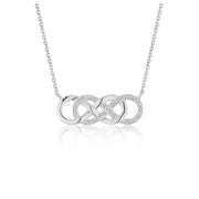 Bids.com Double Infinity Diamond Pendant in 14k White Gold Necklaces White Smoke 18 / White Gold