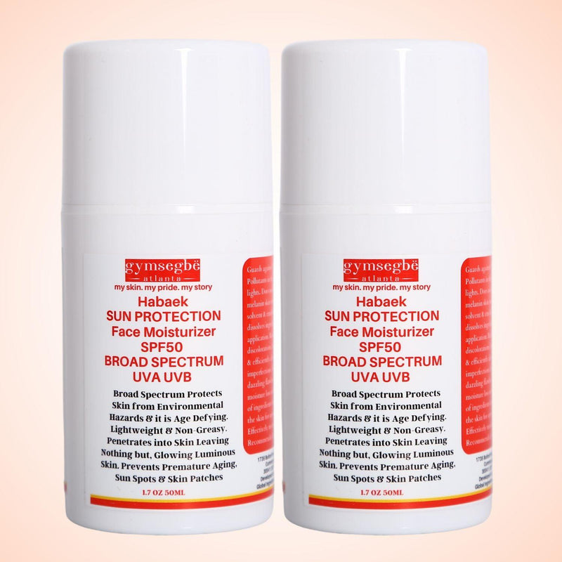 gymsegbë Habaek Sun Protection Face Moisturizer SPF50 | Peptides | Niacinamide SPF50 Anti-Aging Facial Misty Rose 2 Bottles Save $1.99