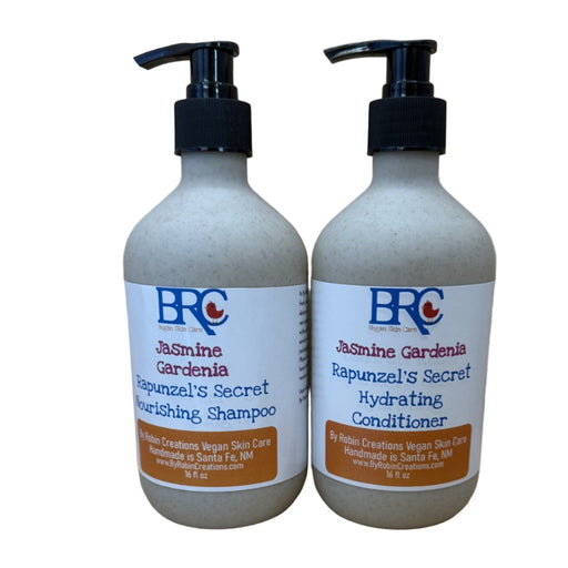 By Robin Creations Rapunzel's Secret Liquid Shampoo & Conditioner Set Hair, Brows & Eyelashes White Smoke Lemongrass Eucalyptus / 1 Set 16oz Biodegradable Pump Bottles,Jasmine-Gardenia / 1 Set 16oz Biodegradable Pump Bottles,Lavender-Pine / 1 Set 16oz Biodegradable Pump Bottles,Coconut & Vanilla / 1 Set 16oz Biodegradable Pump Bottles,Frosty Balsam Pine / 1 S