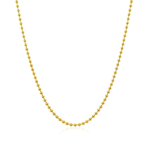 Bids.com 14k Yellow Gold Bead Chain 1.5mm Necklaces White Smoke 16 / Yellow Gold,18 / Yellow Gold,20 / Yellow Gold