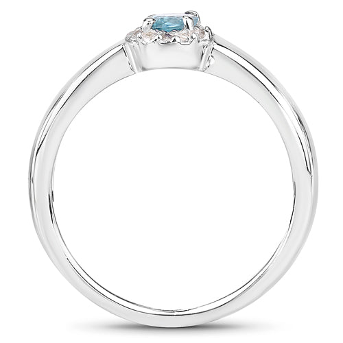 Bids.com 0.68 Carat Genuine Blue Zircon and White Zircon .925 Sterling Silver Ring Rings White Smoke size 5.00,size 9.00,size 6.00,size 7.00,size 8.00
