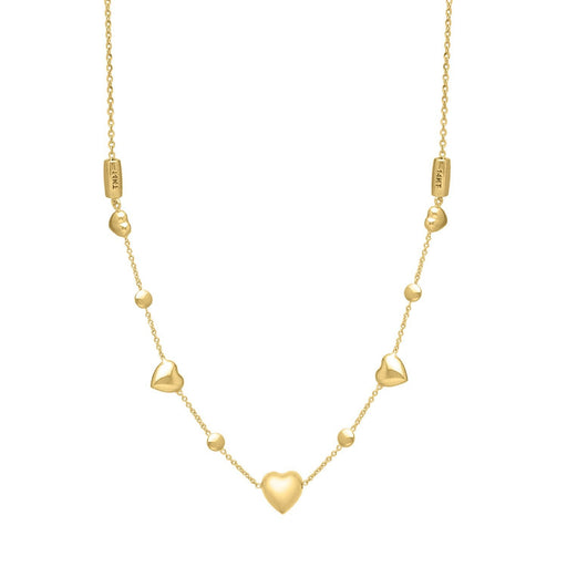 Bids.com 14k Yellow Gold Puff Heart Adjustable Necklace Necklaces White Smoke 24 / Yellow Gold