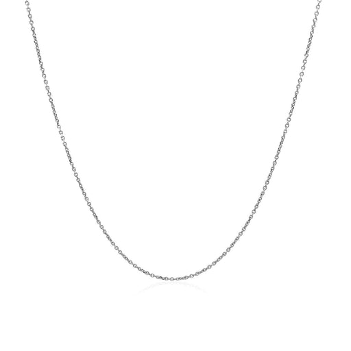 Bids.com 14k White Gold Cable Link Chain 0.5mm Necklaces White Smoke 16 / White Gold,18 / White Gold,20 / White Gold