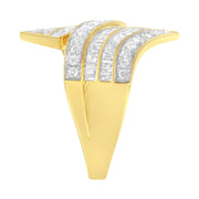 Bids.com 10K Yellow Gold Diamond Bypass Ring (1 1/7 Cttw, I-J Color, I1-I2 Clarity) - Size 5 Rings White Smoke 7 / Yellow.Gold,10 / Yellow.Gold,8 / Yellow.Gold,7.5 / Yellow.Gold,5 / Yellow.Gold